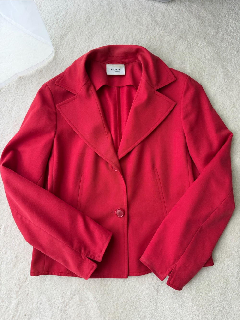 Akris Punto Red Tailored Wool Blazer Jacket